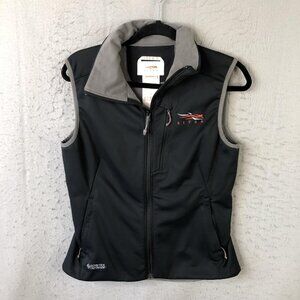 Sitka Vest Womens Small Black Softshell Gore-Tex Infinium Windproof Hiking